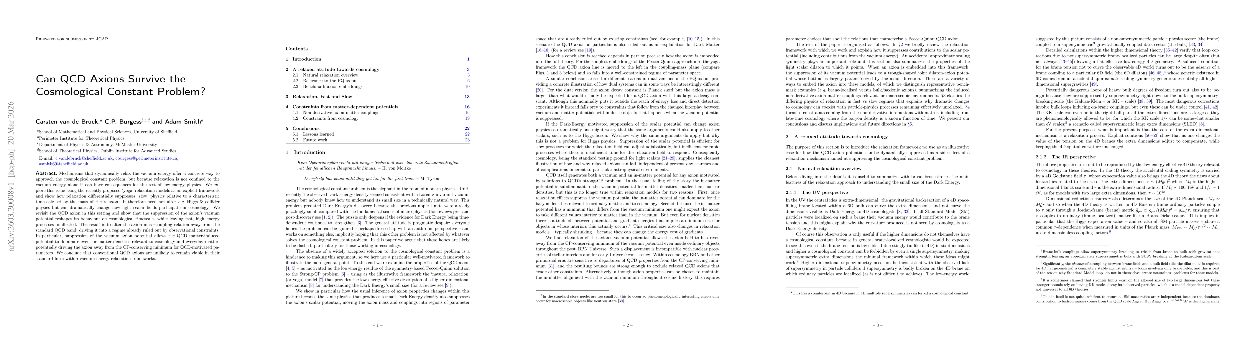 Thumbnail for Can QCD Axions Survive the Cosmological Constant Problem?