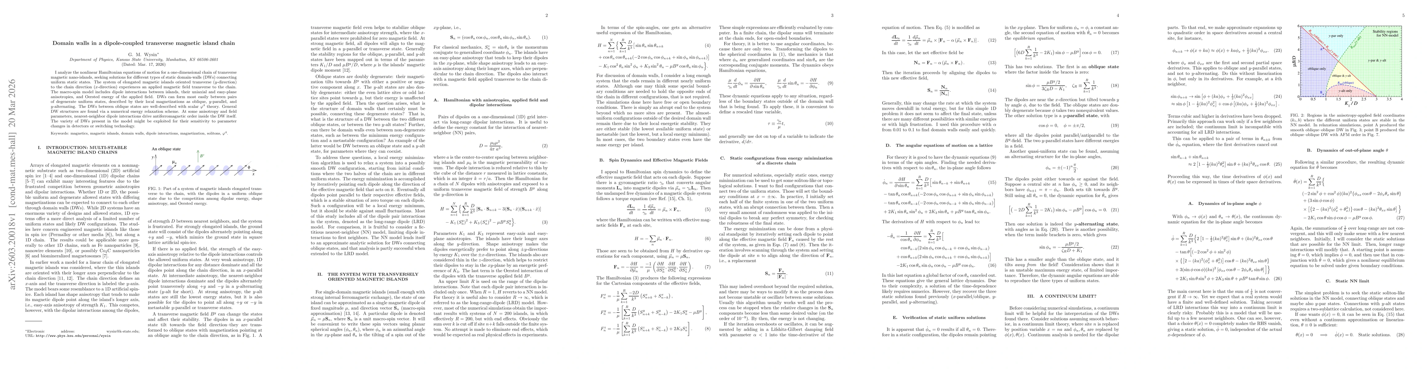 Thumbnail for Domain walls in a dipole-coupled transverse magnetic island chain