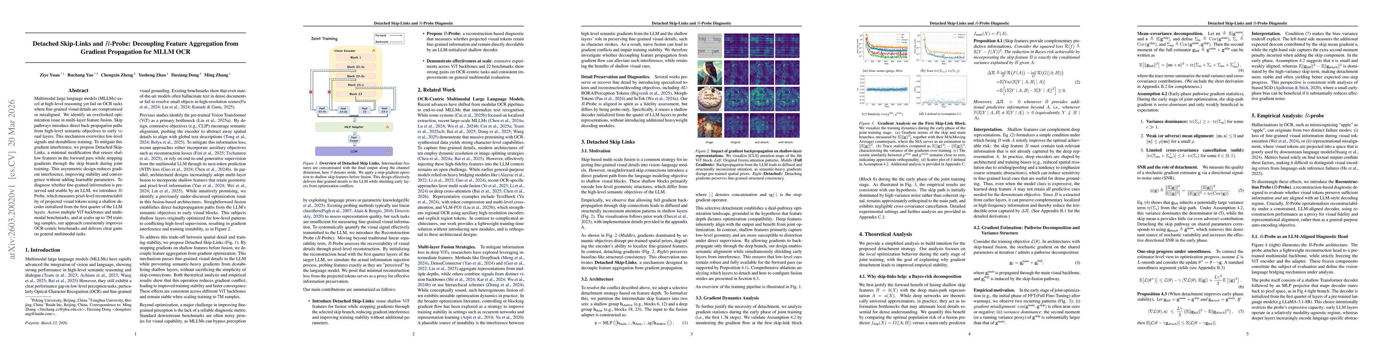 Thumbnail for Detached Skip-Links and $R$-Probe: Decoupling Feature Aggregation from Gradient Propagation for MLLM OCR