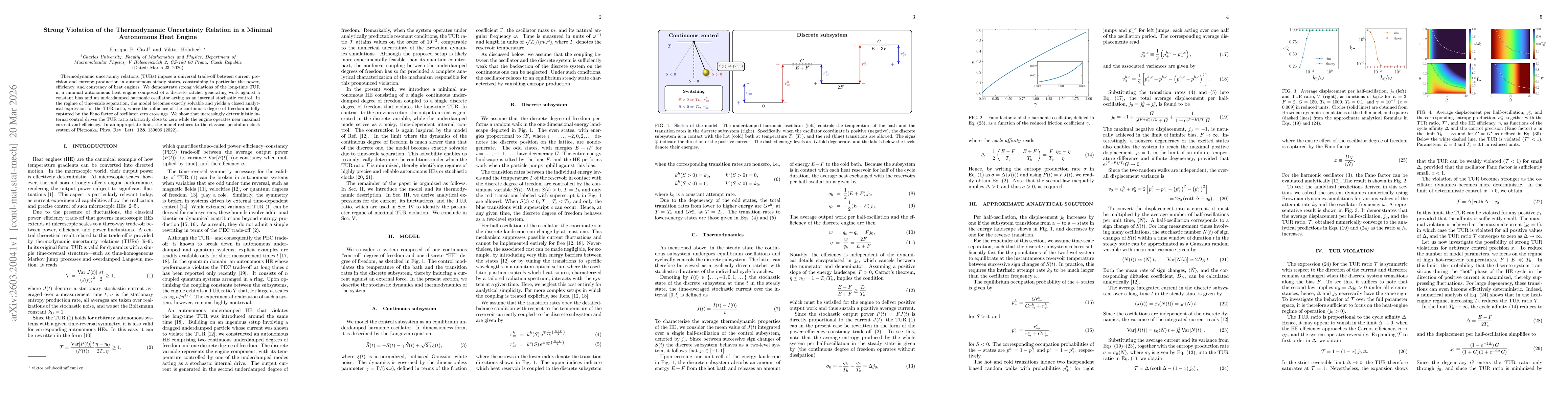 Thumbnail for Strong Violation of the Thermodynamic Uncertainty Relation in a Minimal Autonomous Heat Engine