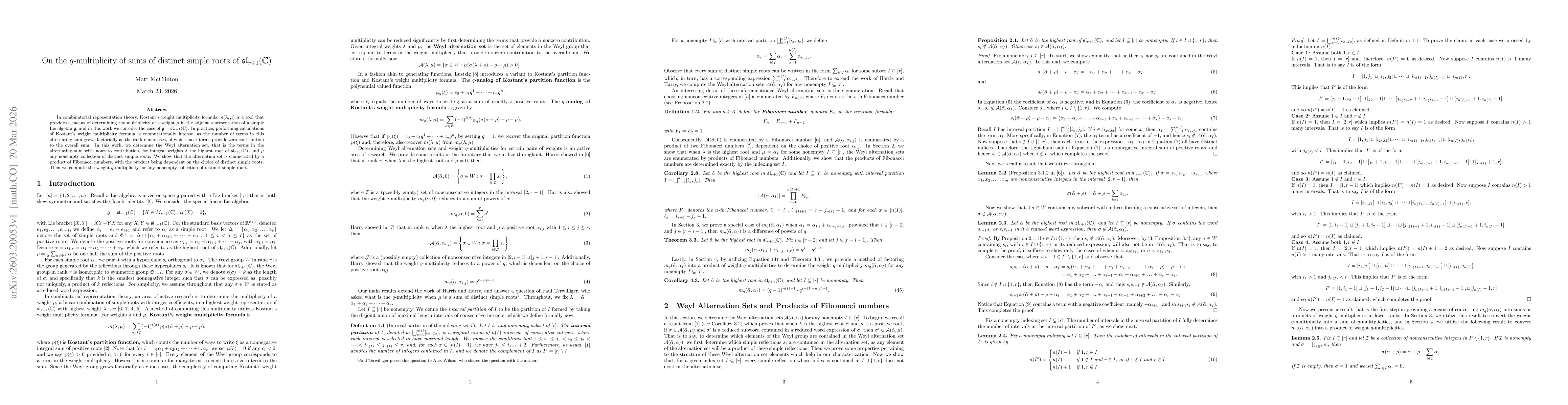 Thumbnail for On the $q$-multiplicity of sums of distinct simple roots of $\mathfrak{sl}_{r+1}(\mathbb{C})$