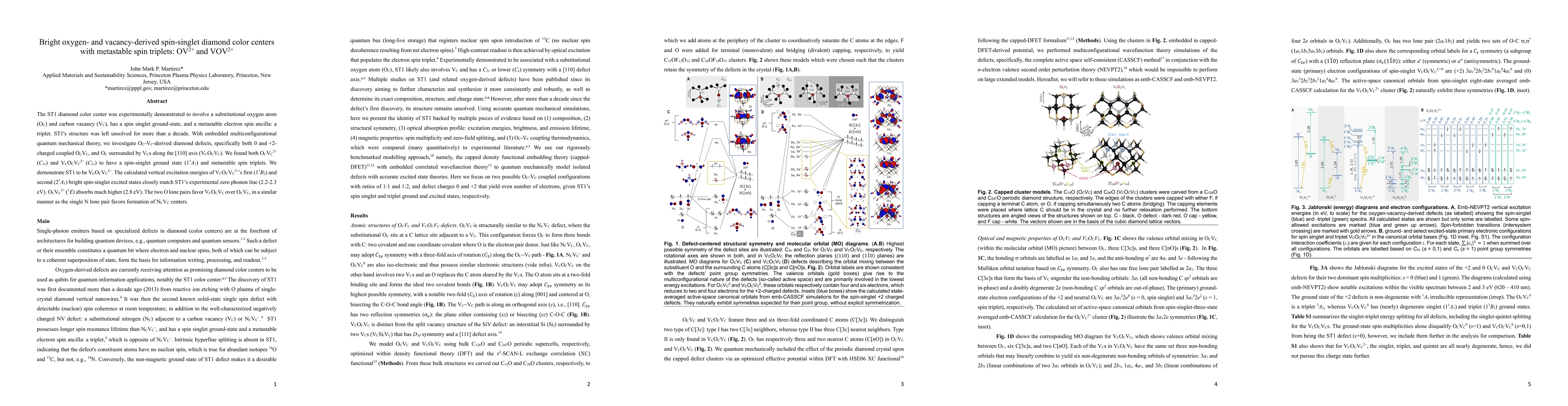 Thumbnail for Bright oxygen- and vacancy-derived spin-singlet diamond color centers with metastable spin triplets: OV$^{2+}$ and VOV$^{2+}$