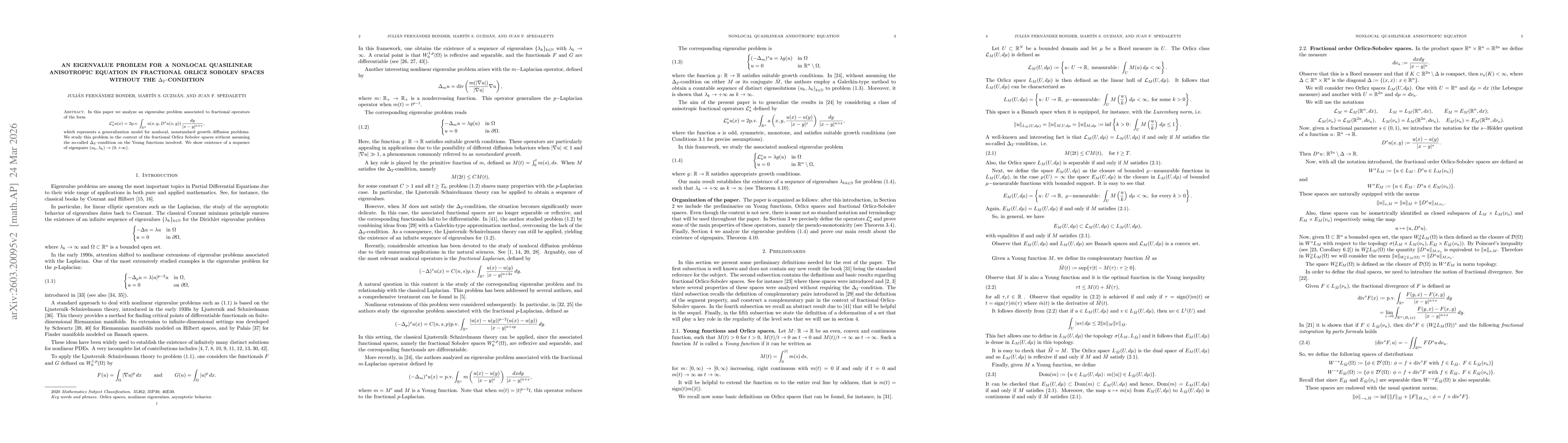 Thumbnail for An eigenvalue problem for a nonlocal quasilinear anisotropic equation in fractional Orlicz Sobolev spaces without the $Δ_2$--condition