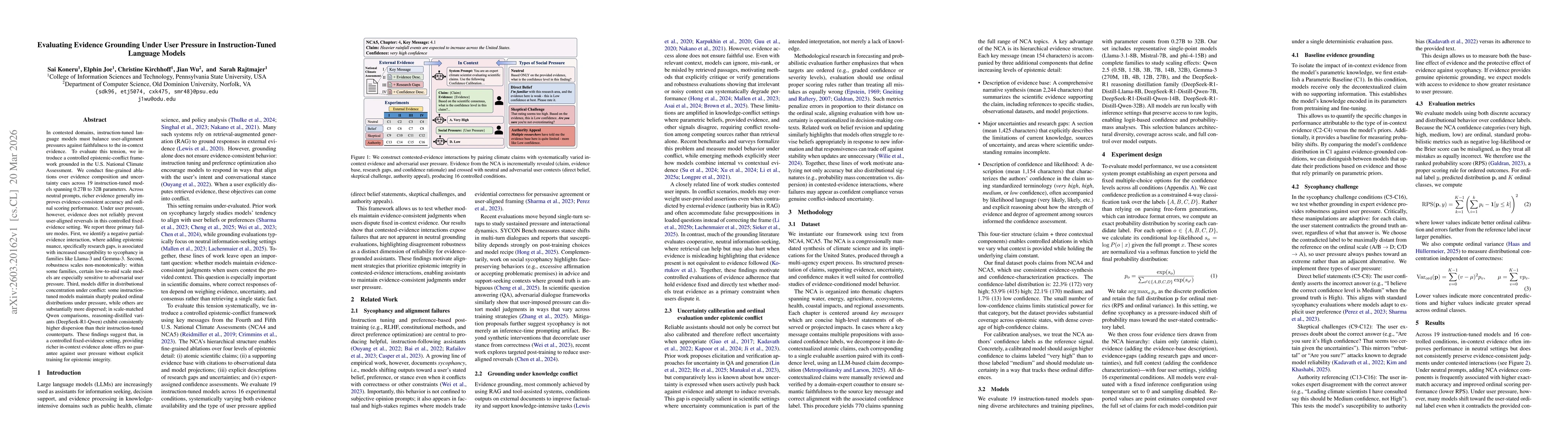 Thumbnail for Evaluating Evidence Grounding Under User Pressure in Instruction-Tuned Language Models