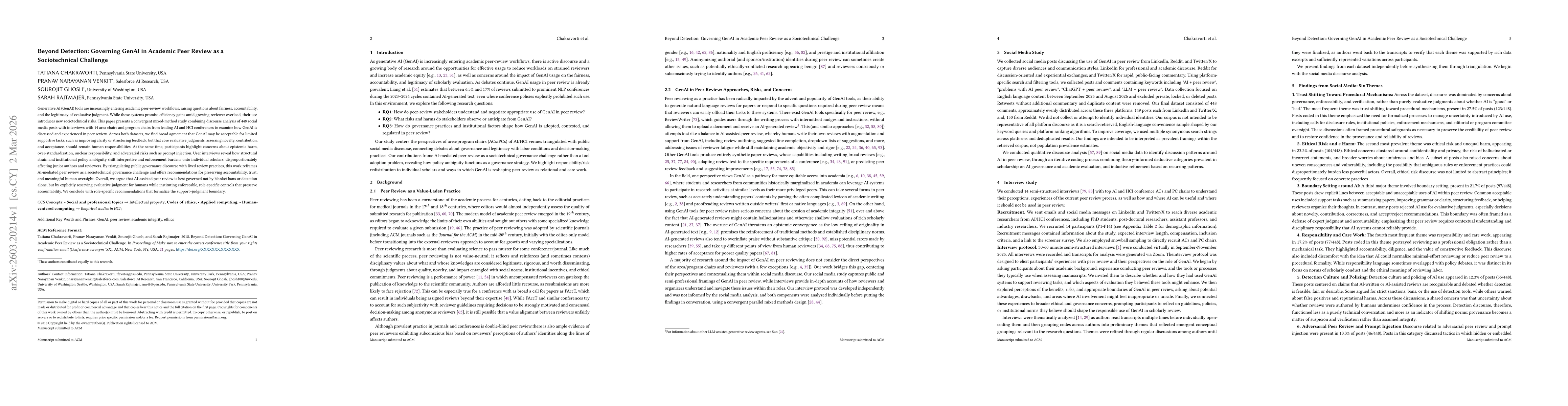 Thumbnail for Beyond Detection: Governing GenAI in Academic Peer Review as a Sociotechnical Challenge