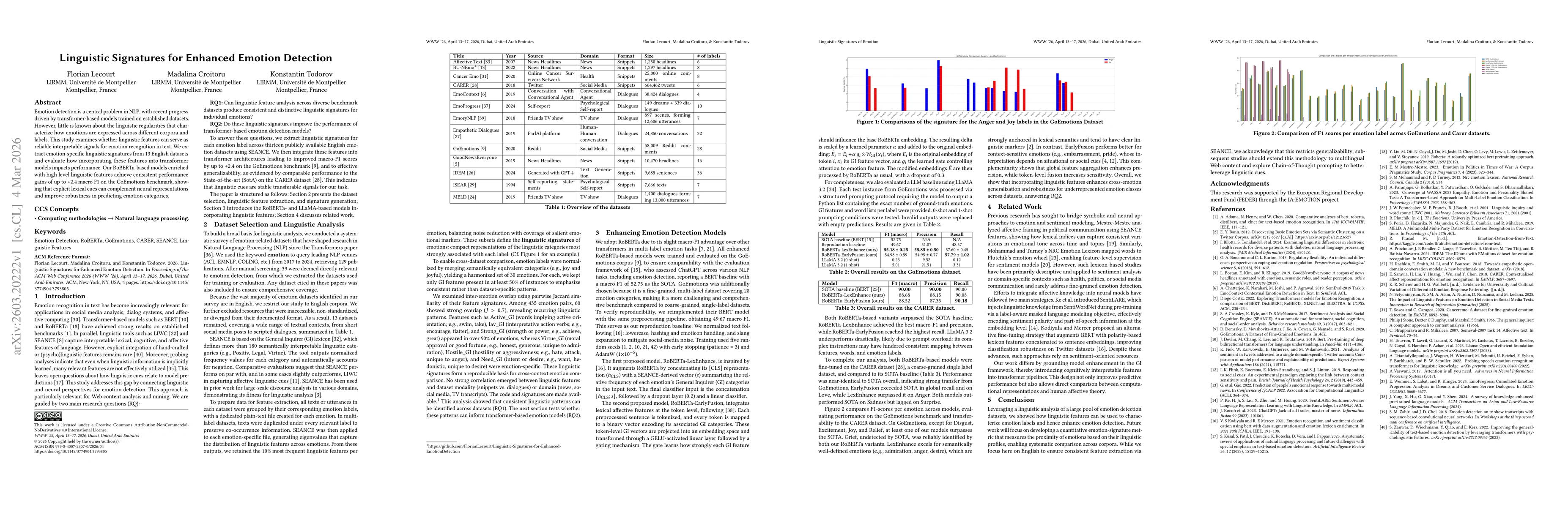 Thumbnail for Linguistic Signatures for Enhanced Emotion Detection