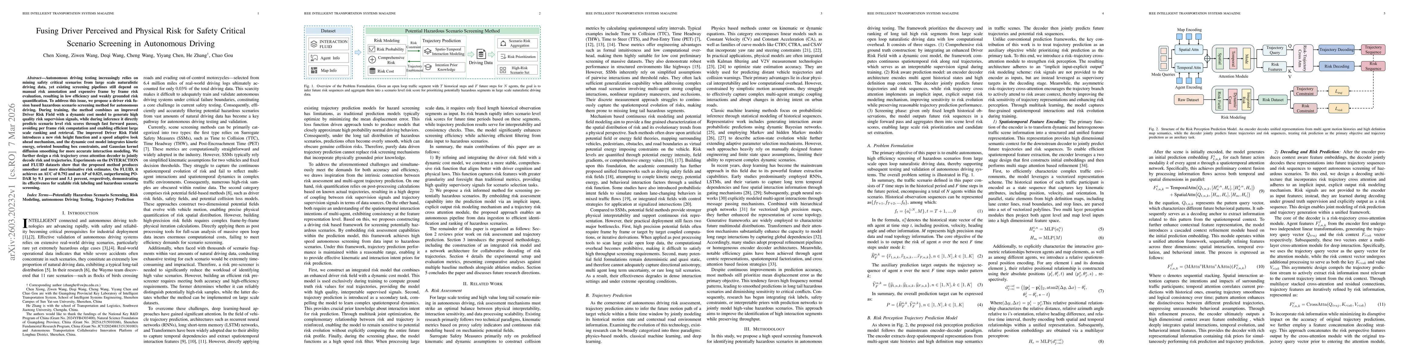 Thumbnail for Fusing Driver Perceived and Physical Risk for Safety Critical Scenario Screening in Autonomous Driving