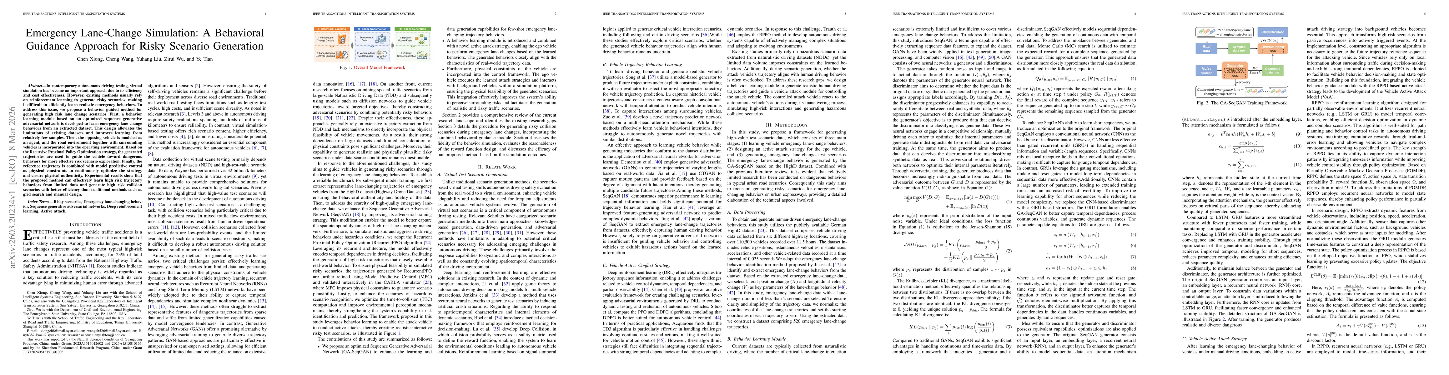 Thumbnail for Emergency Lane-Change Simulation: A Behavioral Guidance Approach for Risky Scenario Generation
