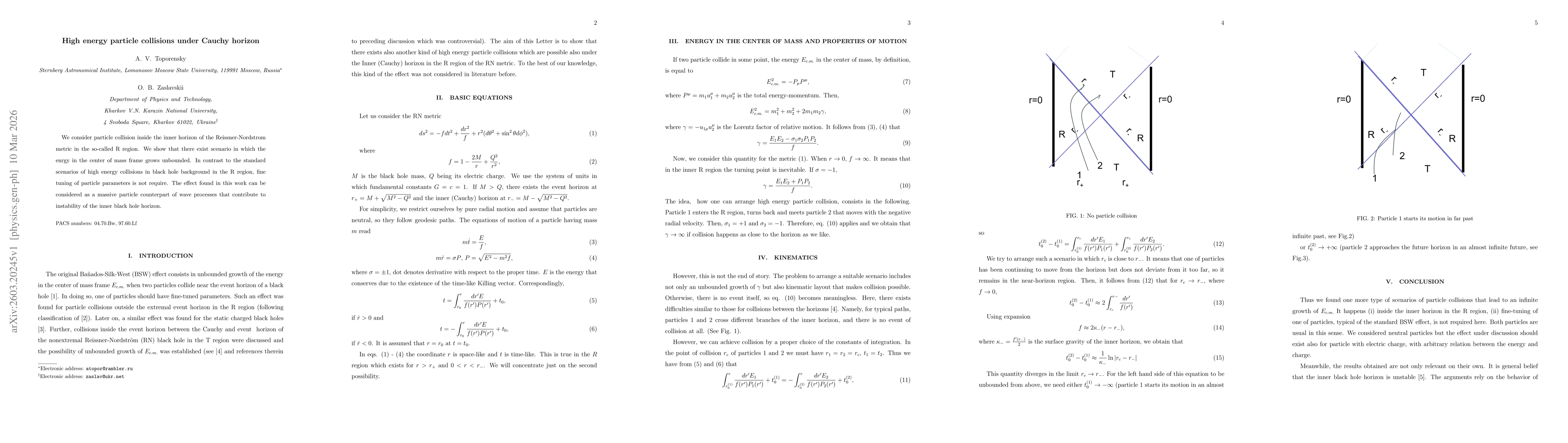 Thumbnail for High energy particle collisions under Cauchy horizon