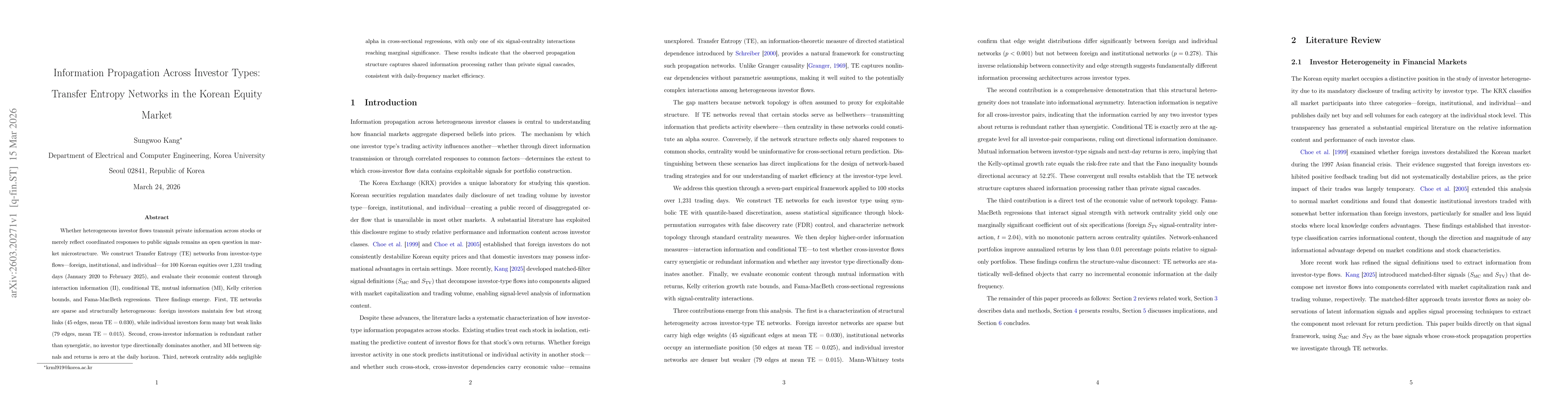Thumbnail for Information Propagation Across Investor Types: Transfer Entropy Networks in the Korean Equity Market