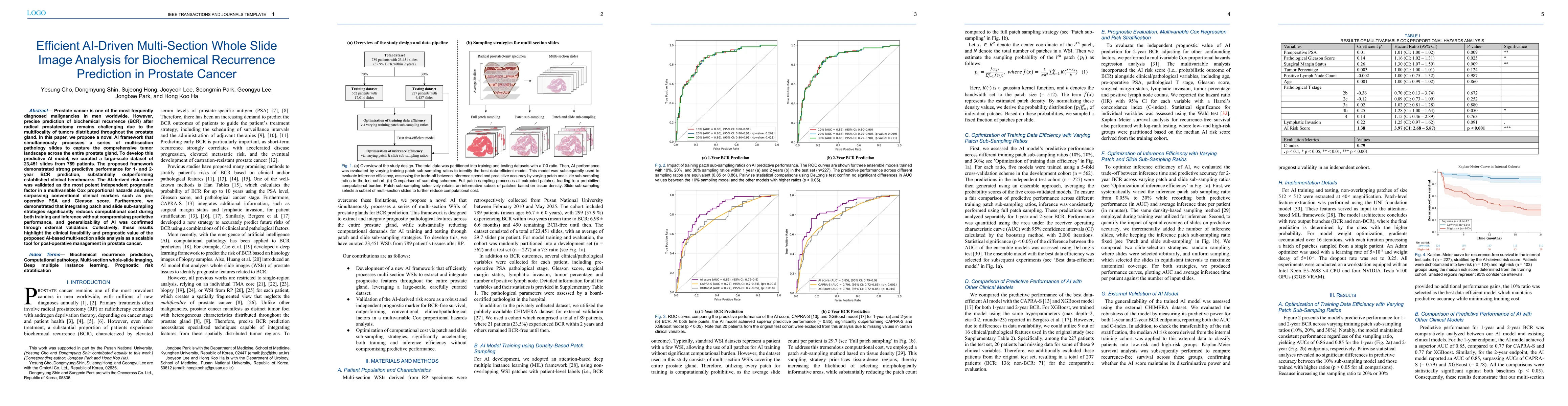 Thumbnail for Efficient AI-Driven Multi-Section Whole Slide Image Analysis for Biochemical Recurrence Prediction in Prostate Cancer
