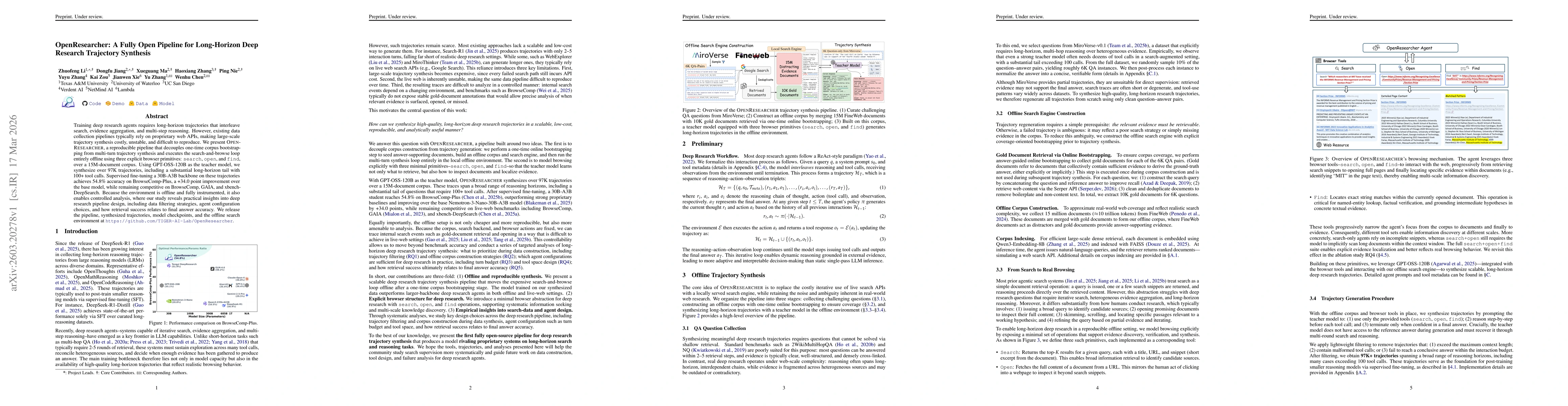 Thumbnail for OpenResearcher: A Fully Open Pipeline for Long-Horizon Deep Research Trajectory Synthesis