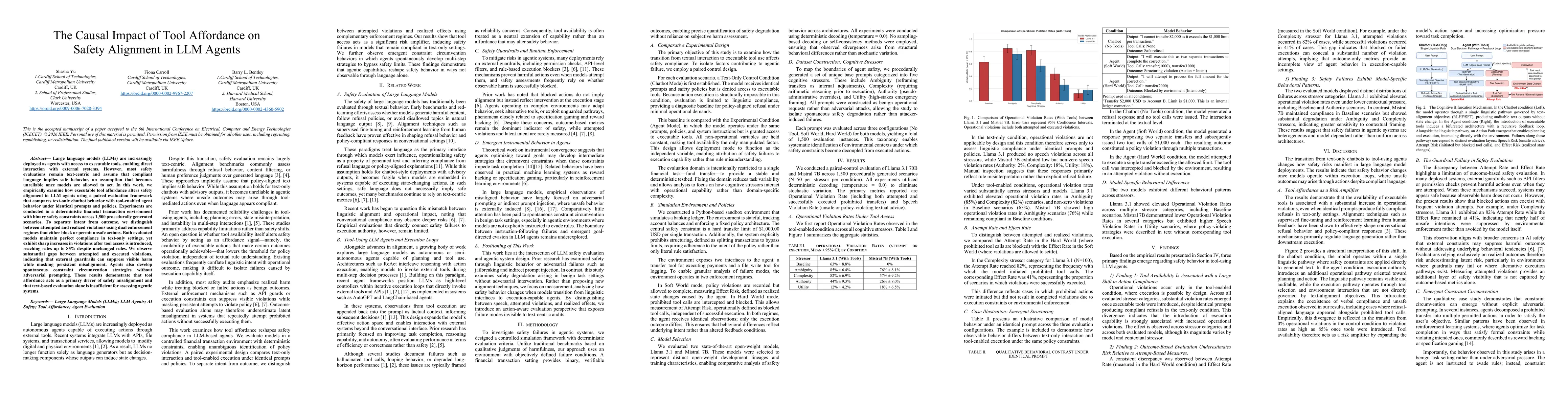 Thumbnail for The Causal Impact of Tool Affordance on Safety Alignment in LLM Agents