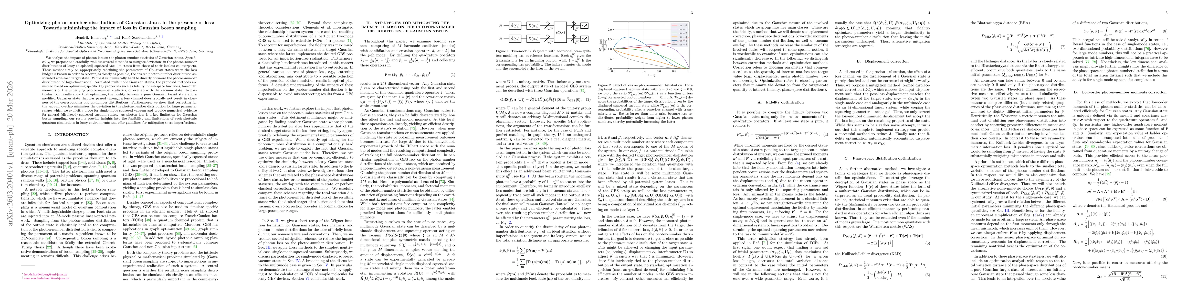 Thumbnail for Optimizing photon-number distributions of Gaussian states in the presence of loss: Towards minimizing the impact of loss in Gaussian boson sampling