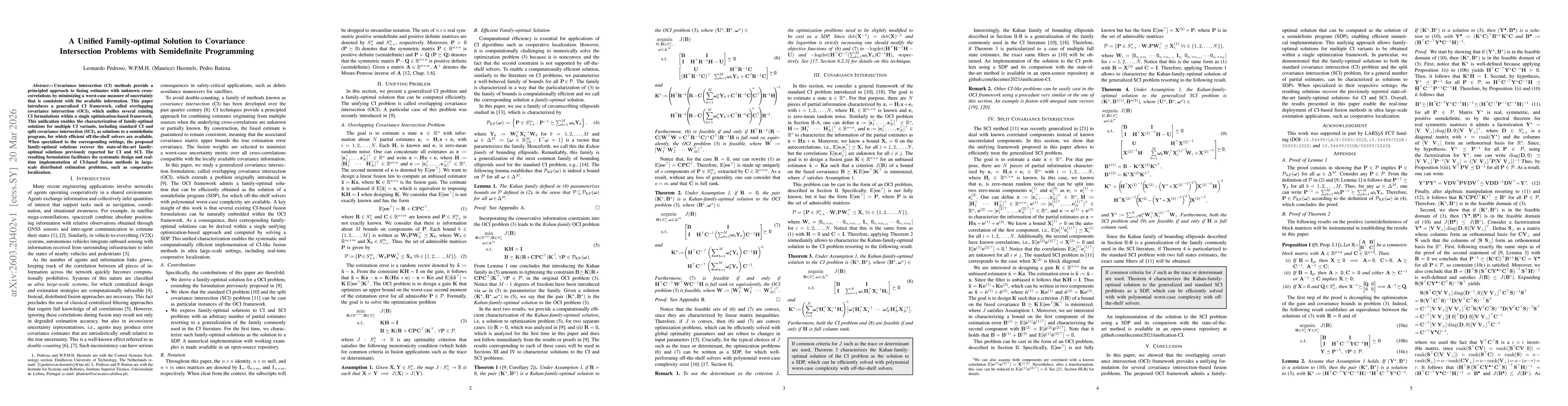 Thumbnail for A Unified Family-optimal Solution to Covariance Intersection Problems with Semidefinite Programming