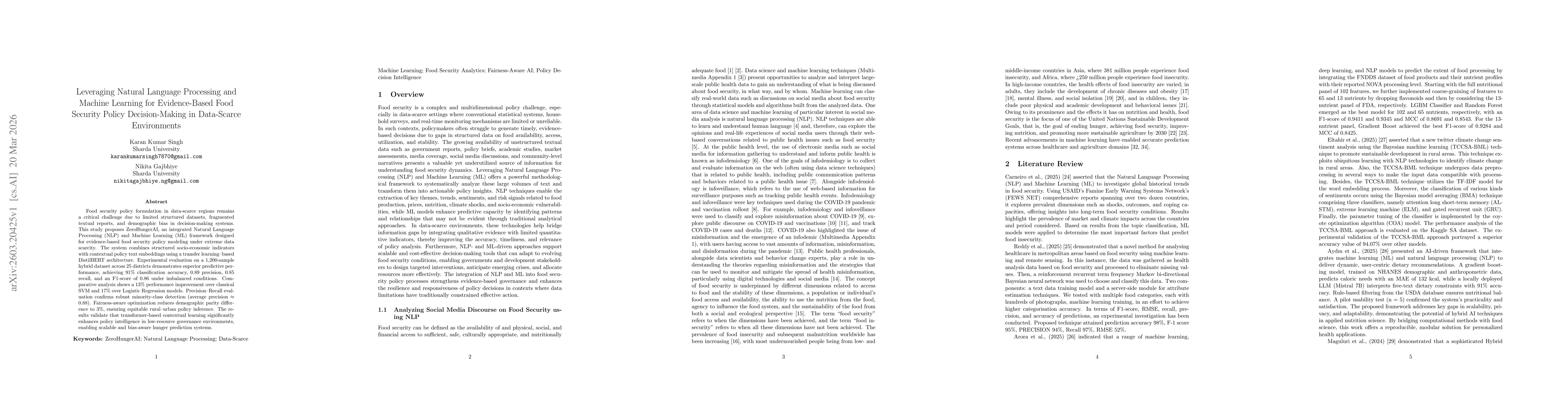 Thumbnail for Leveraging Natural Language Processing and Machine Learning for Evidence-Based Food Security Policy Decision-Making in Data-Scarce Making