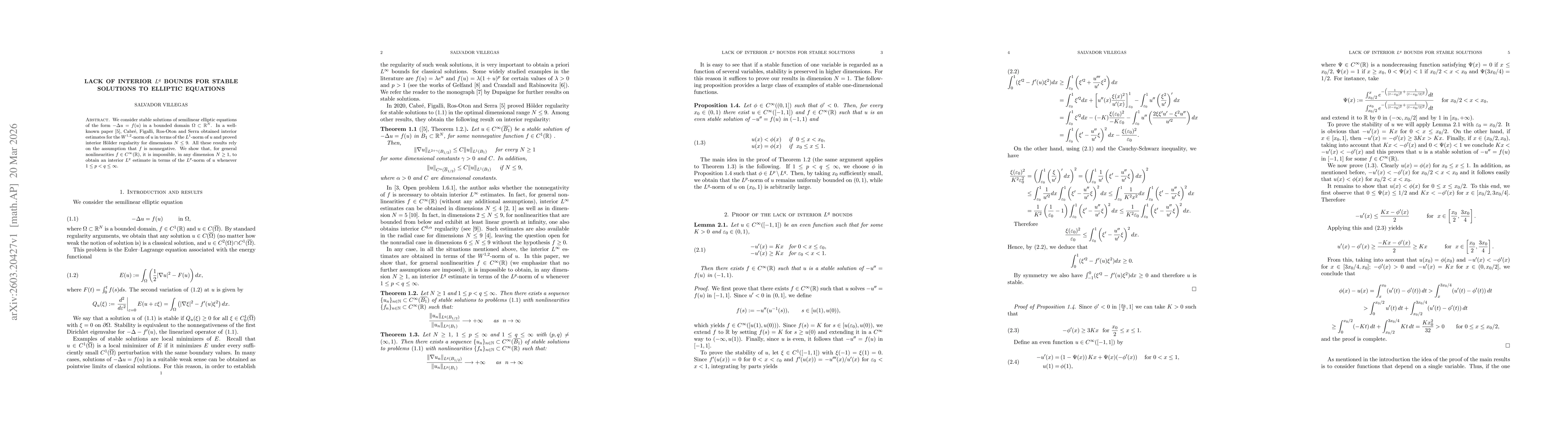 Thumbnail for Lack of interior $L^q$ bounds for stable solutions to elliptic equations