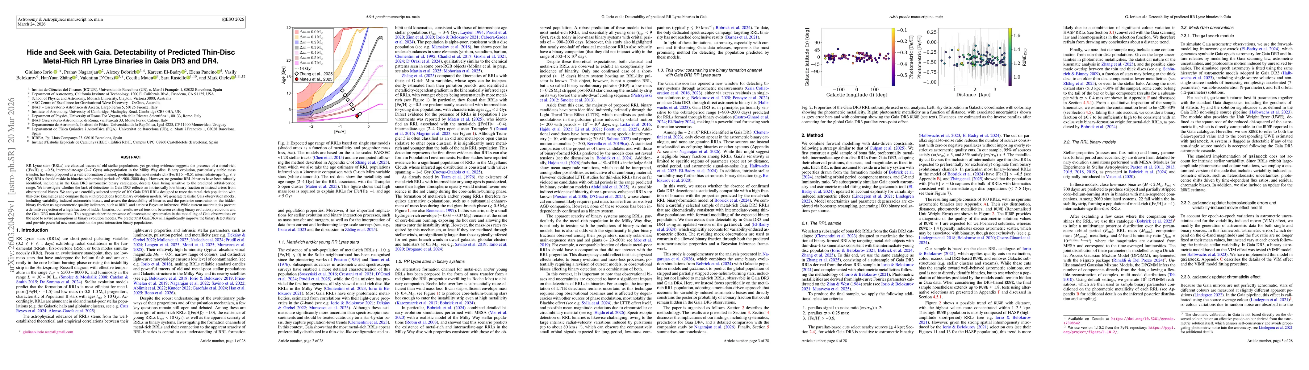 Thumbnail for Hide and Seek with Gaia. Detectability of Predicted Thin-Disc Metal-Rich RR Lyrae Binaries in Gaia DR3 and DR4