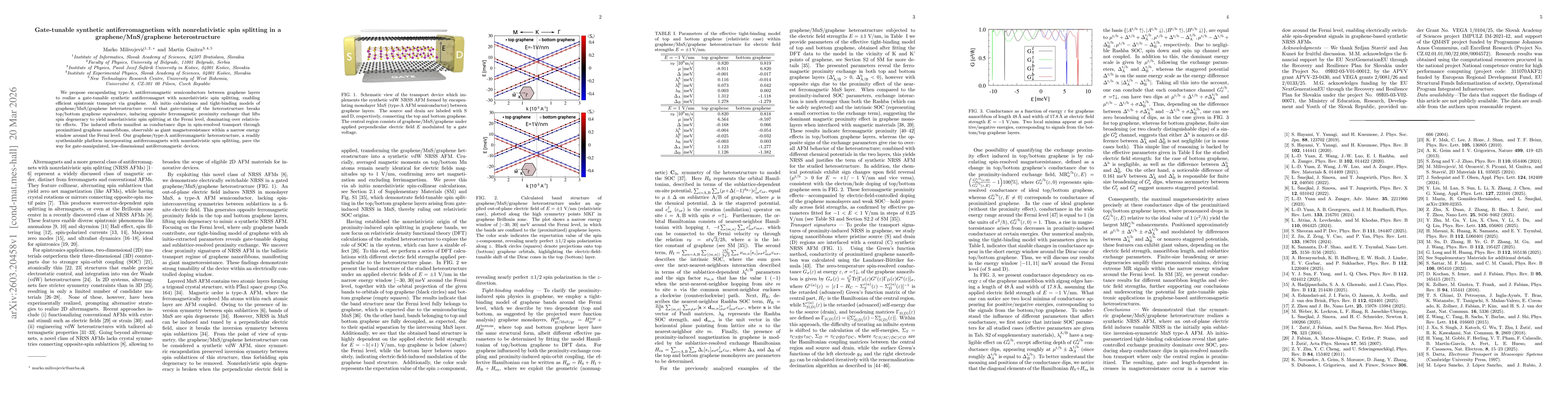 Thumbnail for Gate-tunable synthetic antiferromagnetism with nonrelativistic spin splitting in a graphene/MnS/graphene heterostructure