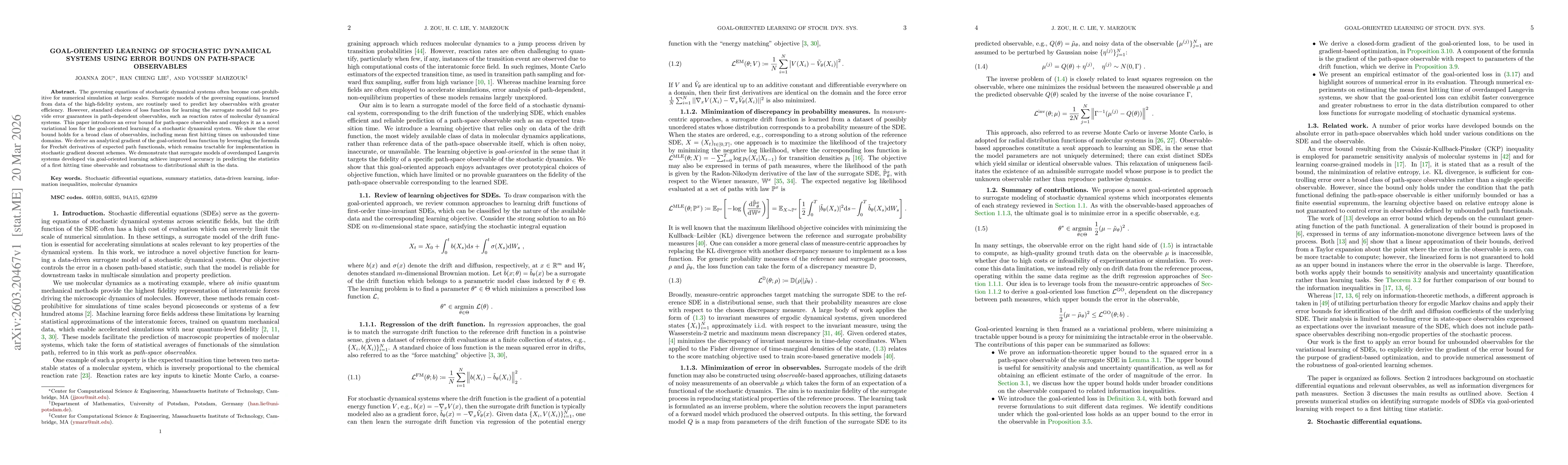 Thumbnail for Goal-oriented learning of stochastic dynamical systems using error bounds on path-space observables
