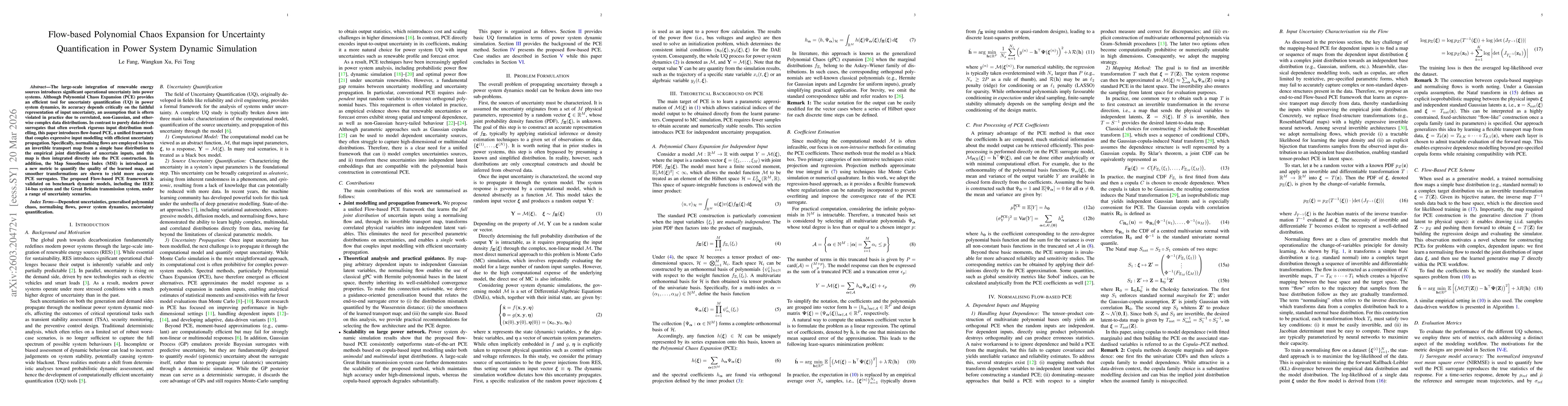 Thumbnail for Flow-based Polynomial Chaos Expansion for Uncertainty Quantification in Power System Dynamic Simulation