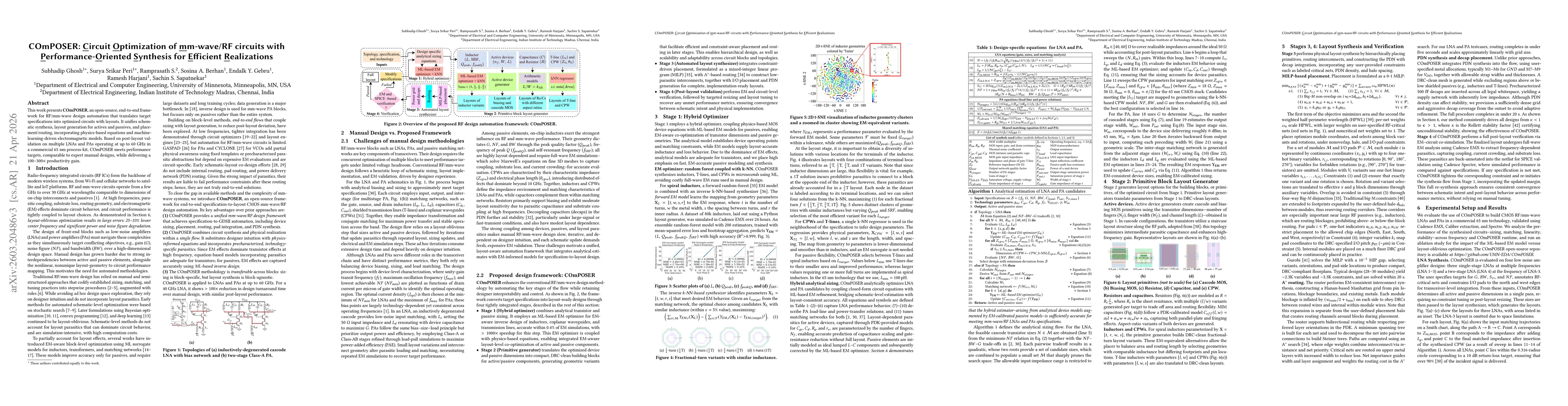 Thumbnail for COmPOSER: Circuit Optimization of mm-wave/RF circuits with Performance-Oriented Synthesis for Efficient Realizations