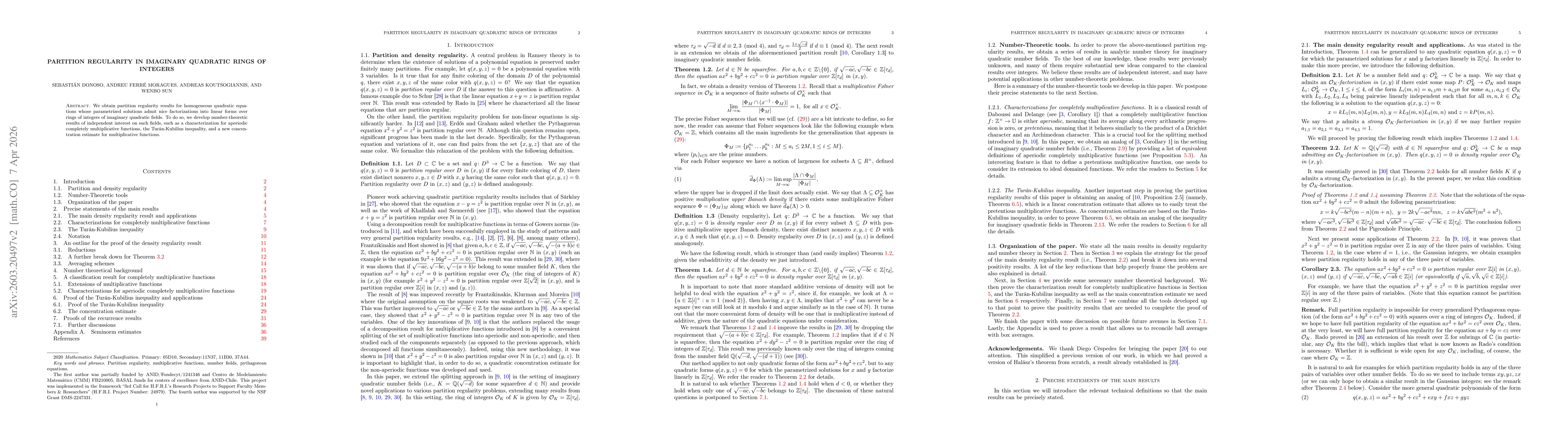 Thumbnail for Partition regularity in imaginary quadratic rings of integers