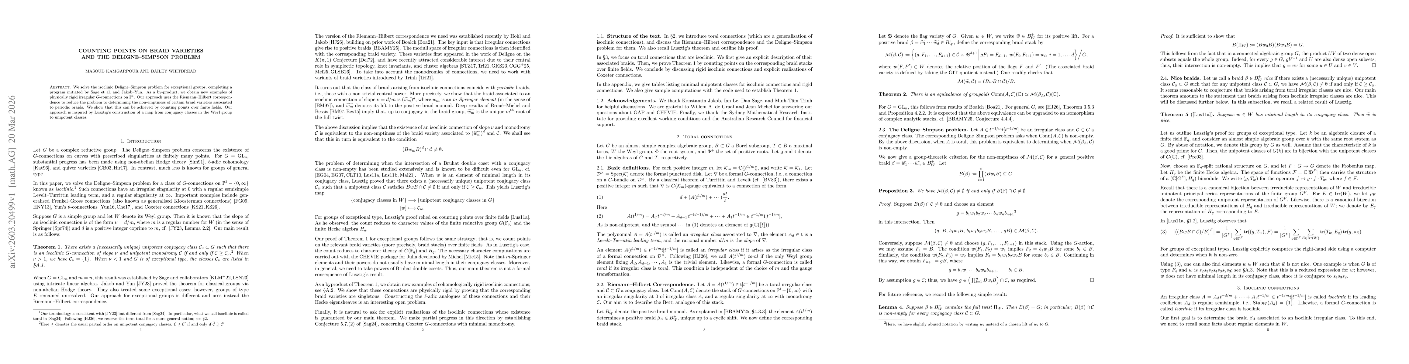 Thumbnail for Counting points on braid varieties and the Deligne--Simpson problem