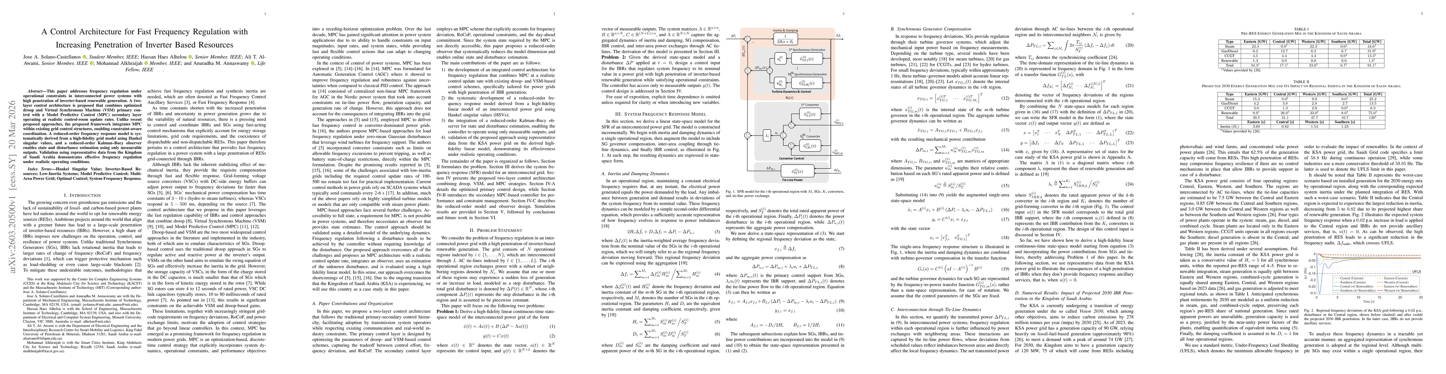 Thumbnail for A Control Architecture for Fast Frequency Regulation with Increasing Penetration of Inverter Based Resources
