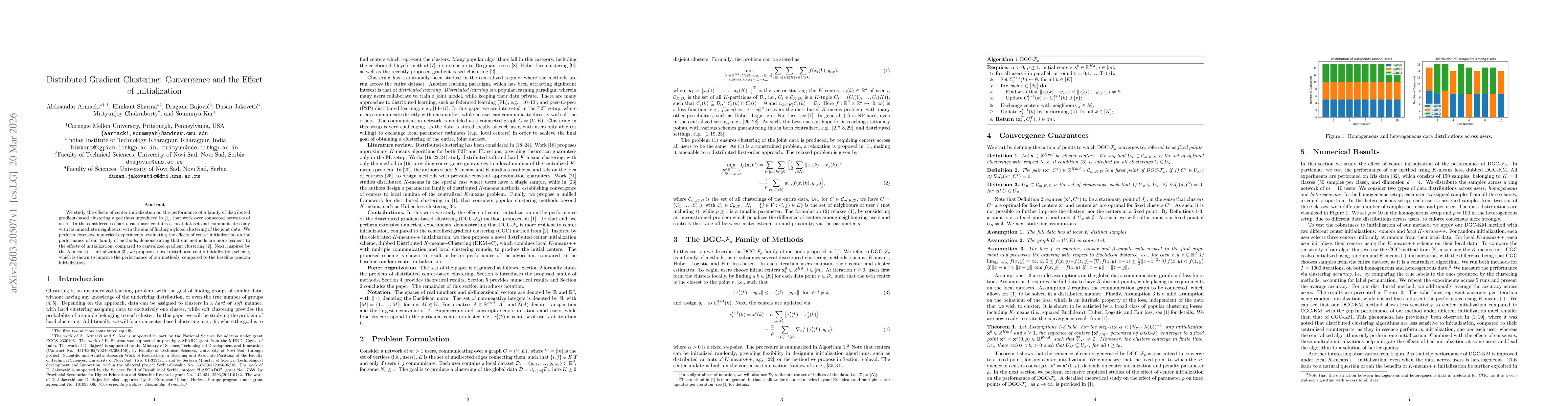 Thumbnail for Distributed Gradient Clustering: Convergence and the Effect of Initialization