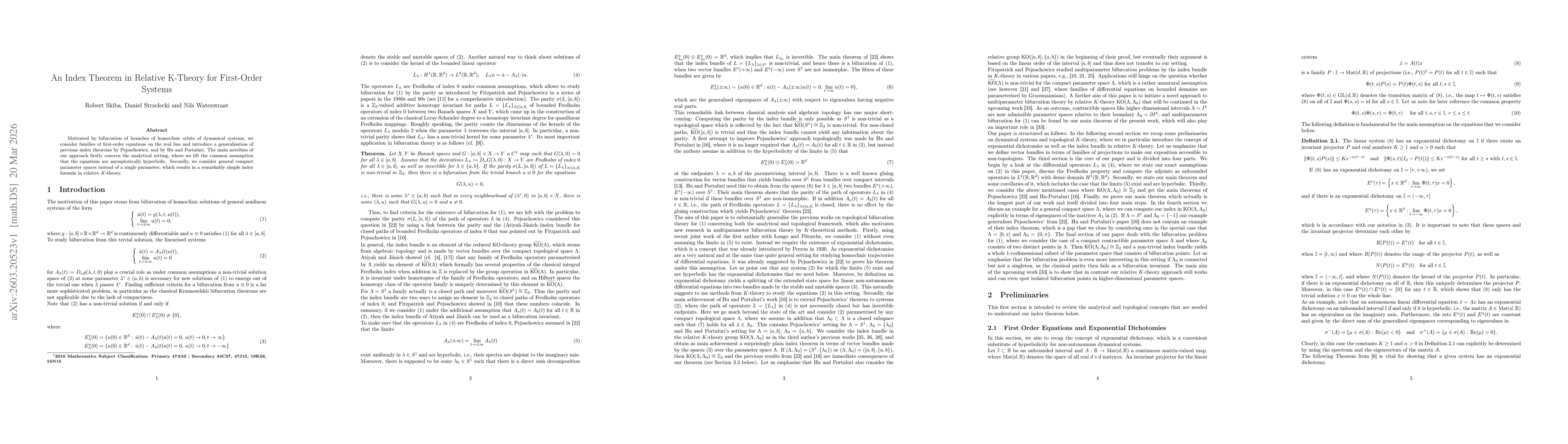 Thumbnail for An Index Theorem in Relative K-Theory for First-Order Systems