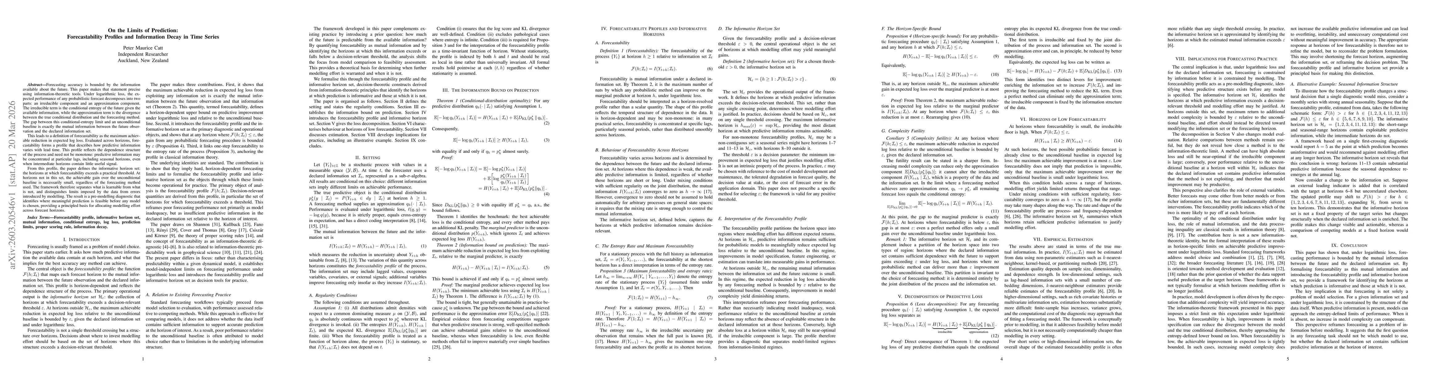 Thumbnail for On the Limits of Prediction: Forecastability Profiles and Information Decay in Time Series