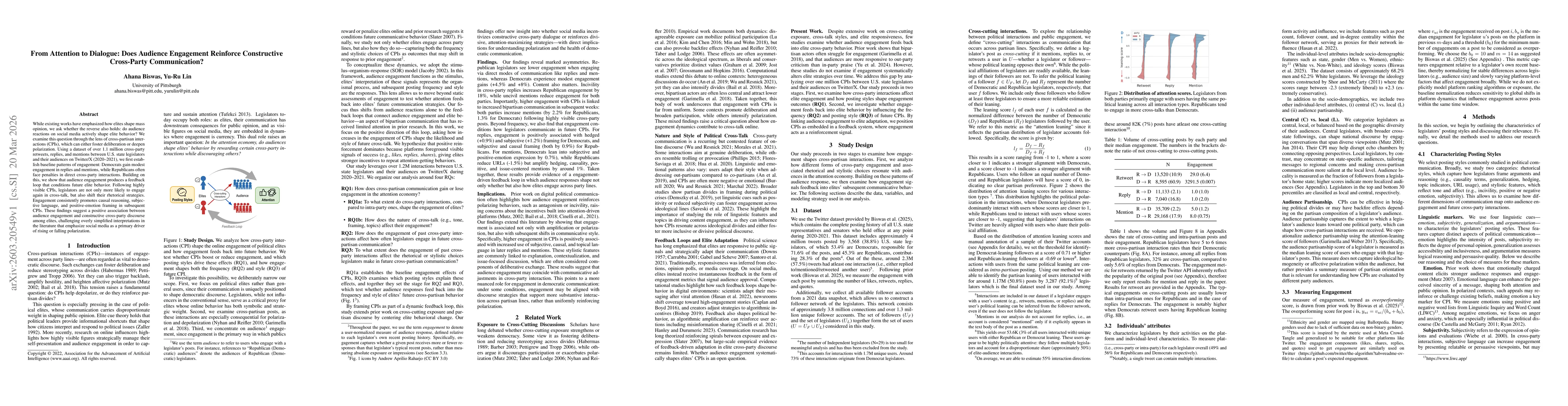 Thumbnail for From Attention to Dialogue: Does Audience Engagement Reinforce Constructive Cross-Party Communication?