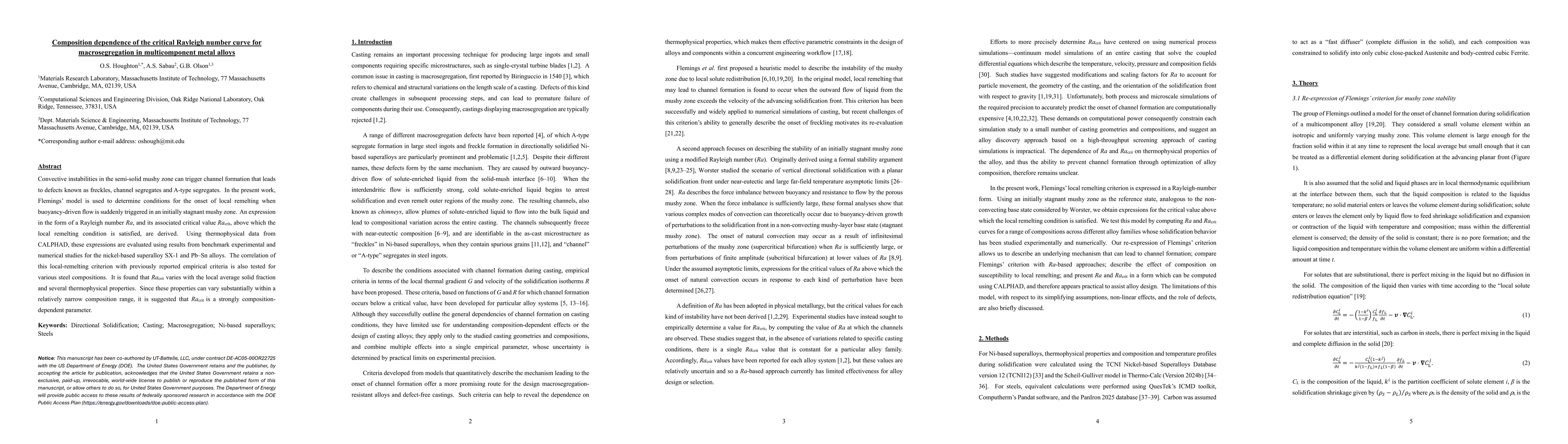 Thumbnail for Composition dependence of the critical Rayleigh number curve for macrosegregation in multicomponent metal alloys