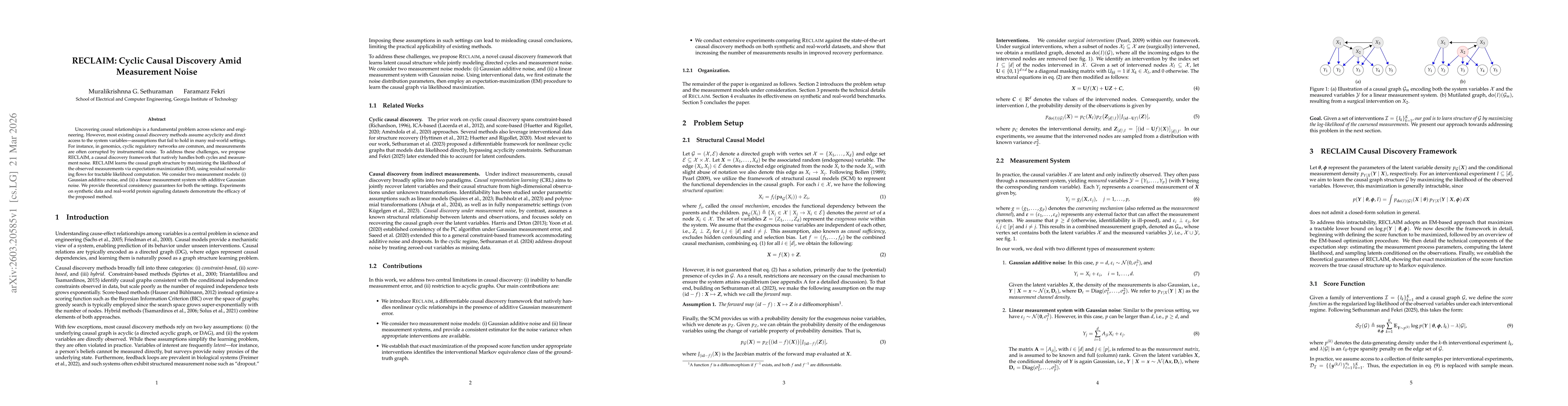 Thumbnail for RECLAIM: Cyclic Causal Discovery Amid Measurement Noise
