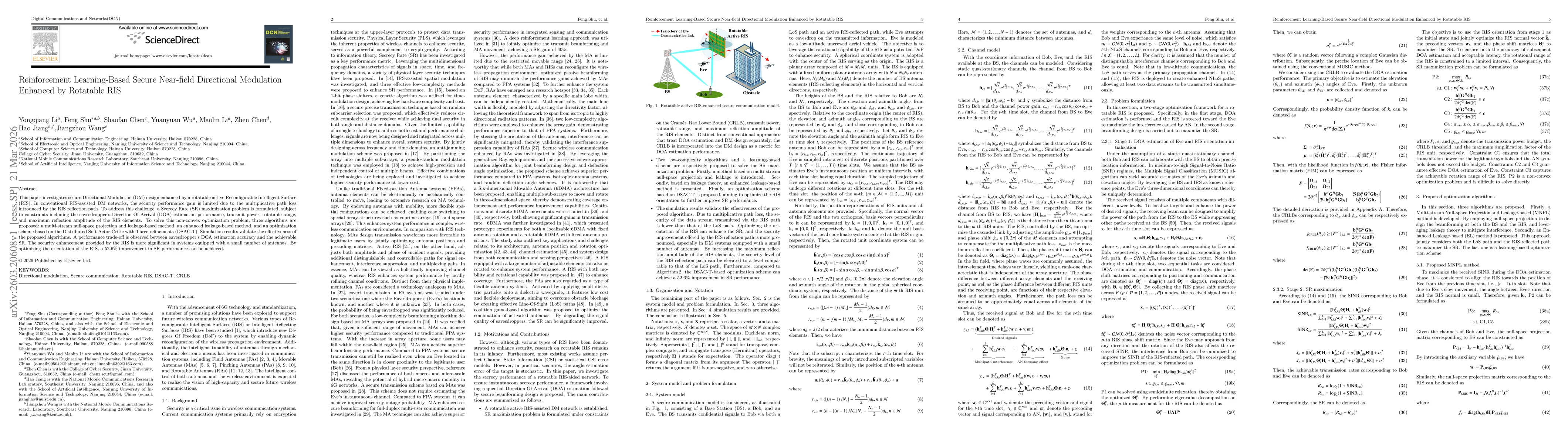 Thumbnail for Reinforcement Learning-Based Secure Near-field Directional Modulation Enhanced by Rotatable RIS
