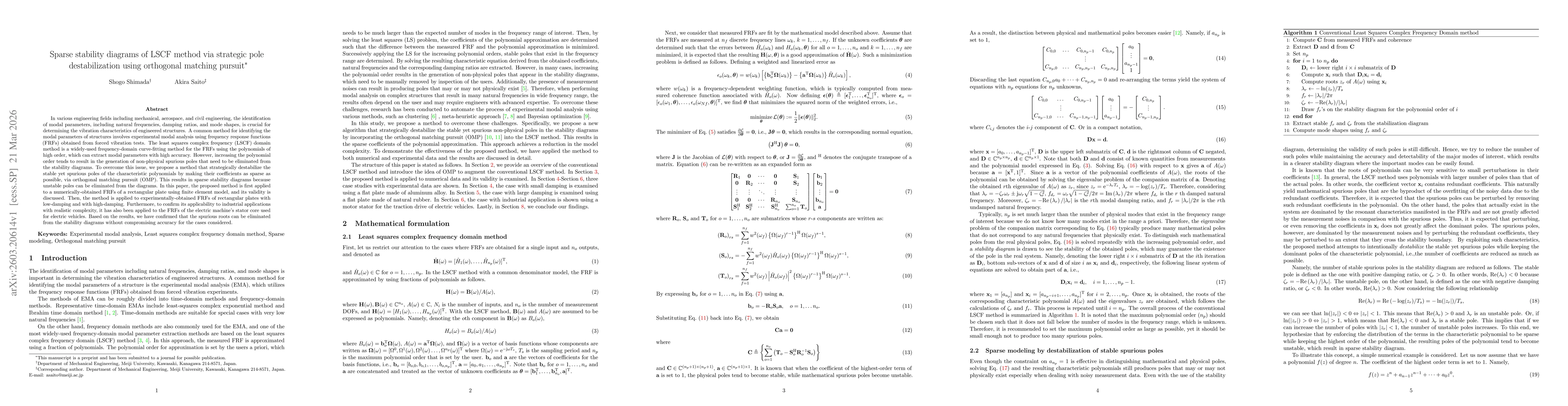 Thumbnail for Sparse stability diagrams of LSCF method via strategic pole destabilization using orthogonal matching pursuit
