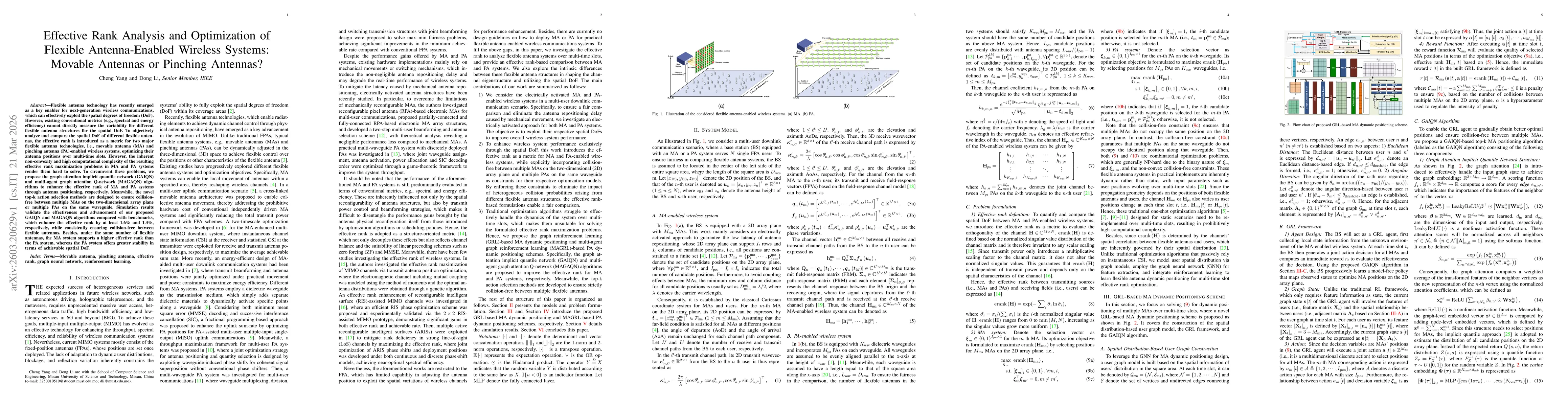 Thumbnail for Effective Rank Analysis and Optimization of Flexible Antenna-Enabled Wireless Systems: Movable Antennas or Pinching Antennas?