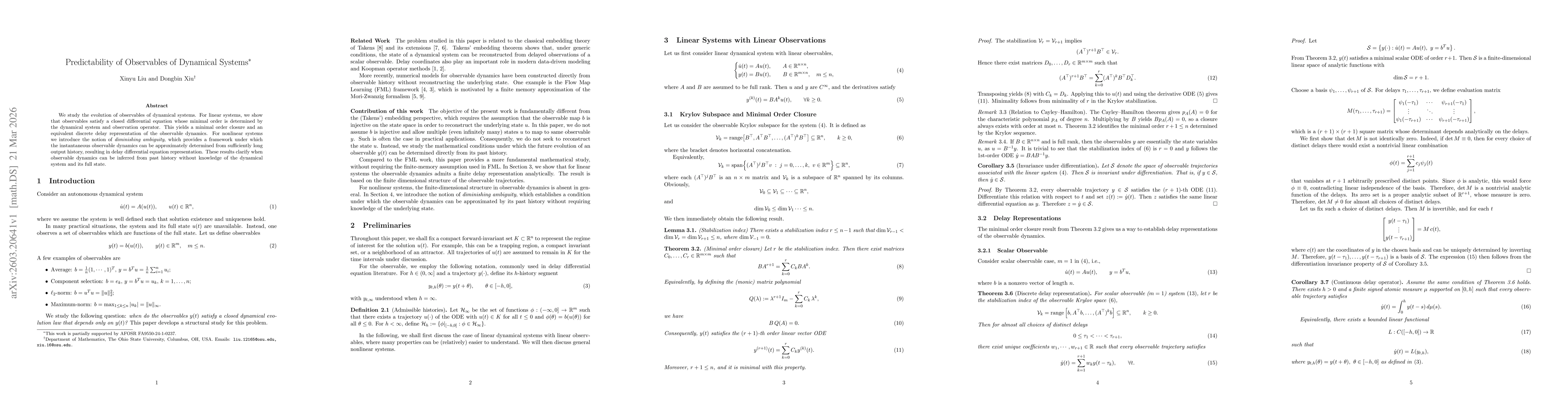 Thumbnail for Predictability of Observables of Dynamical Systems