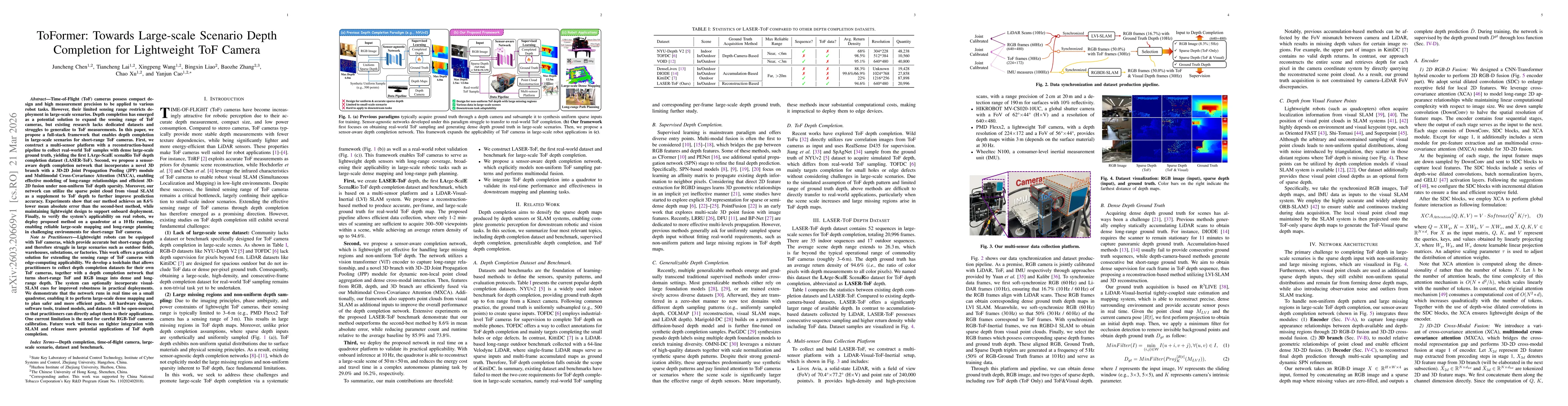Thumbnail for ToFormer: Towards Large-scale Scenario Depth Completion for Lightweight ToF Camera