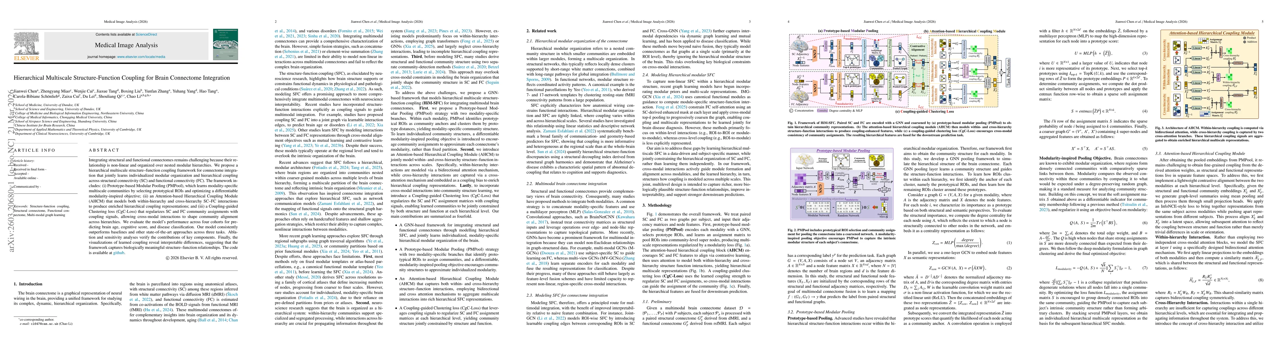 Thumbnail for Hierarchical Multiscale Structure-Function Coupling for Brain Connectome Integration