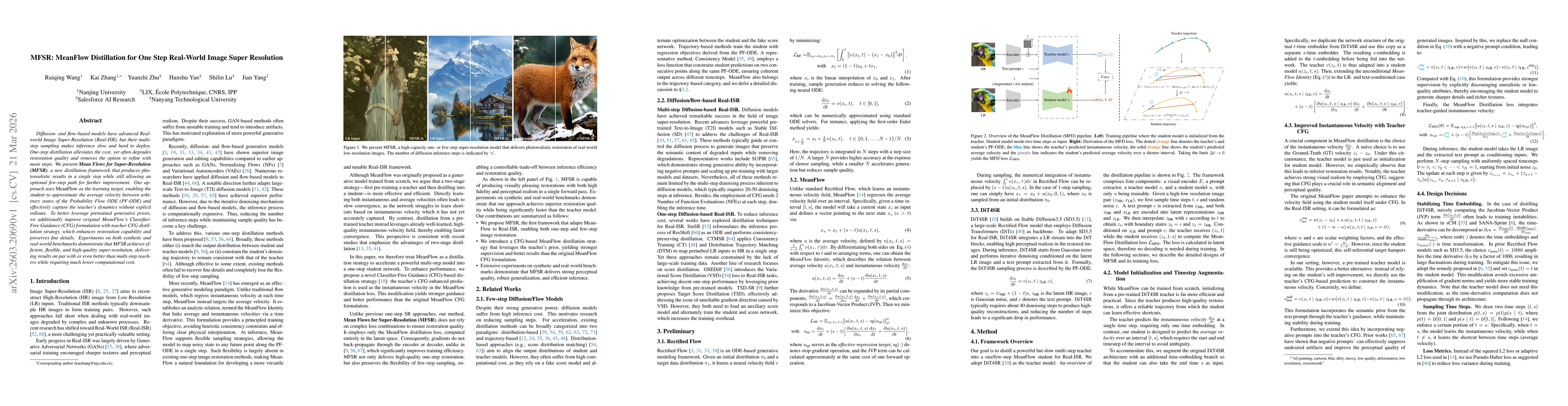 Thumbnail for MFSR: MeanFlow Distillation for One Step Real-World Image Super Resolution