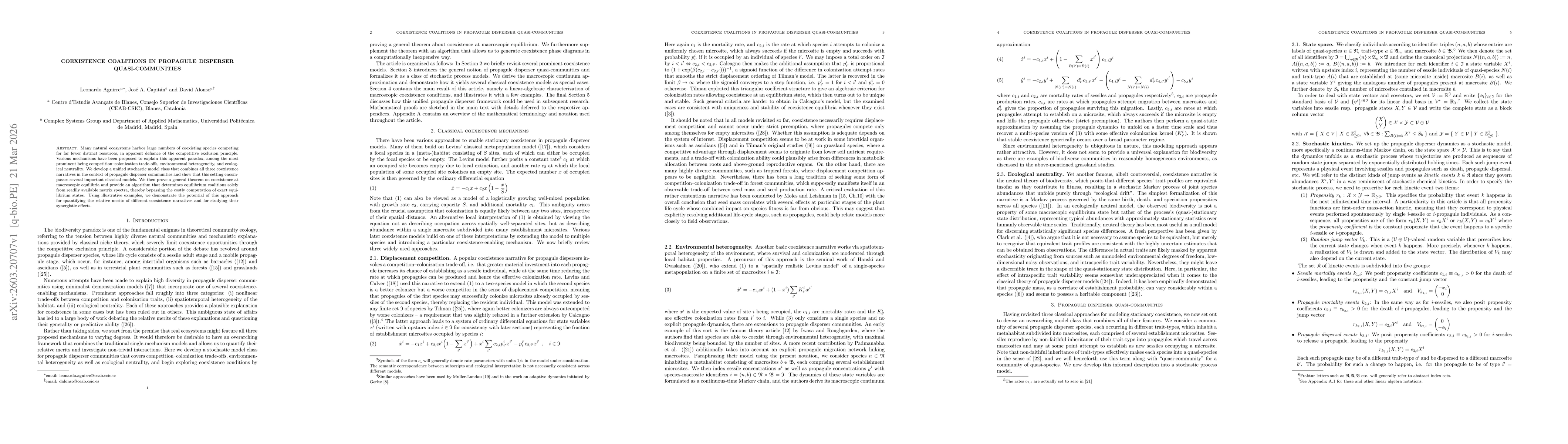 Thumbnail for Coexistence coalitions in propagule disperser quasi-communities