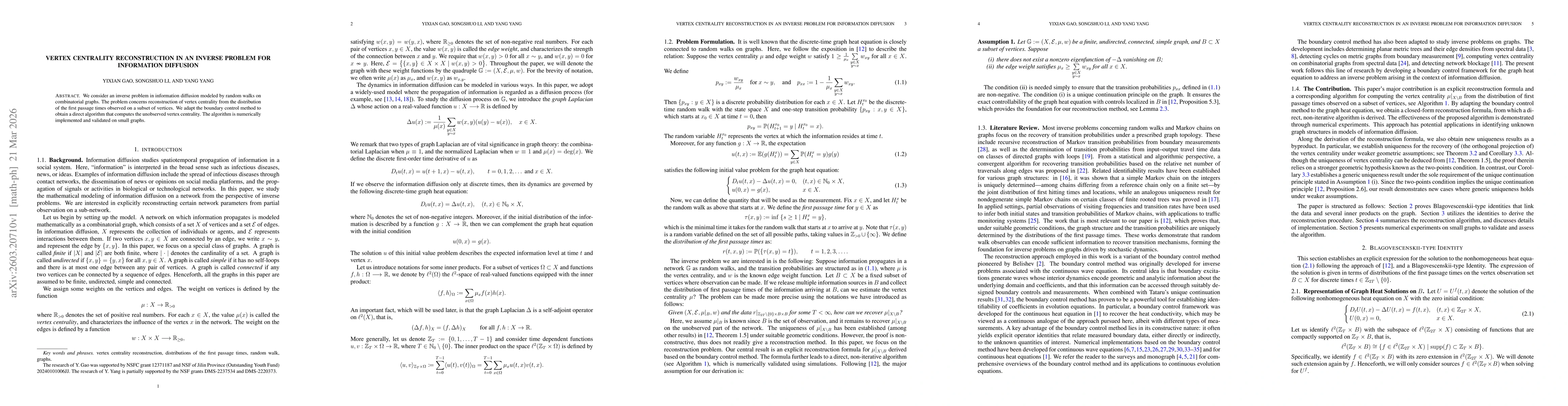 Thumbnail for Vertex Centrality Reconstruction in an Inverse Problem for Information Diffusion