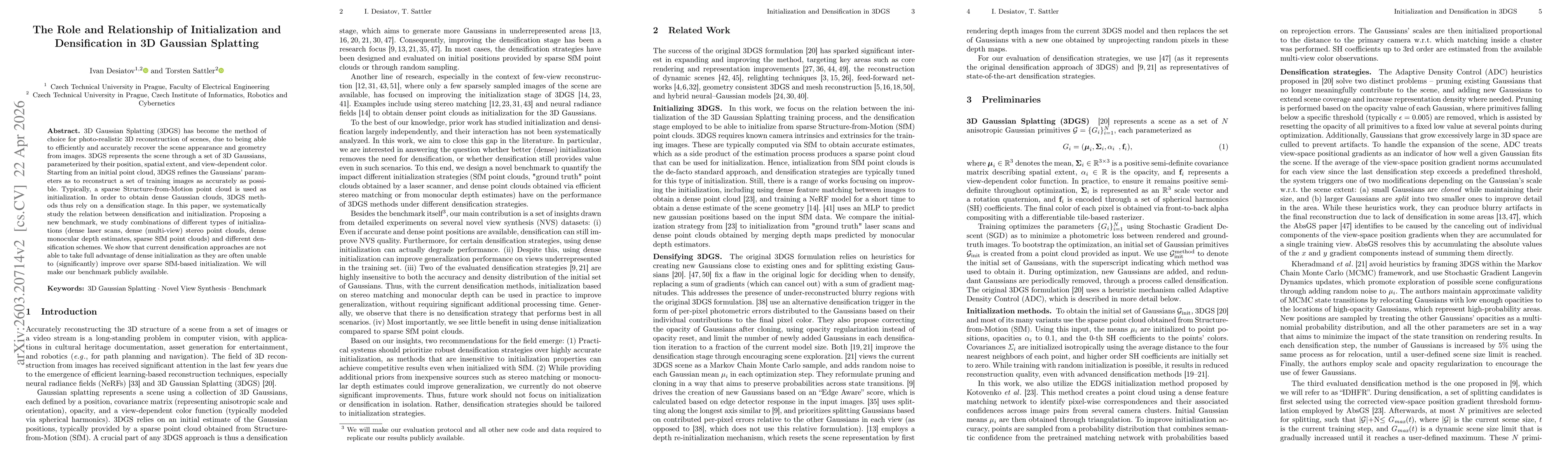 Thumbnail for The Role and Relationship of Initialization and Densification in 3D Gaussian Splatting