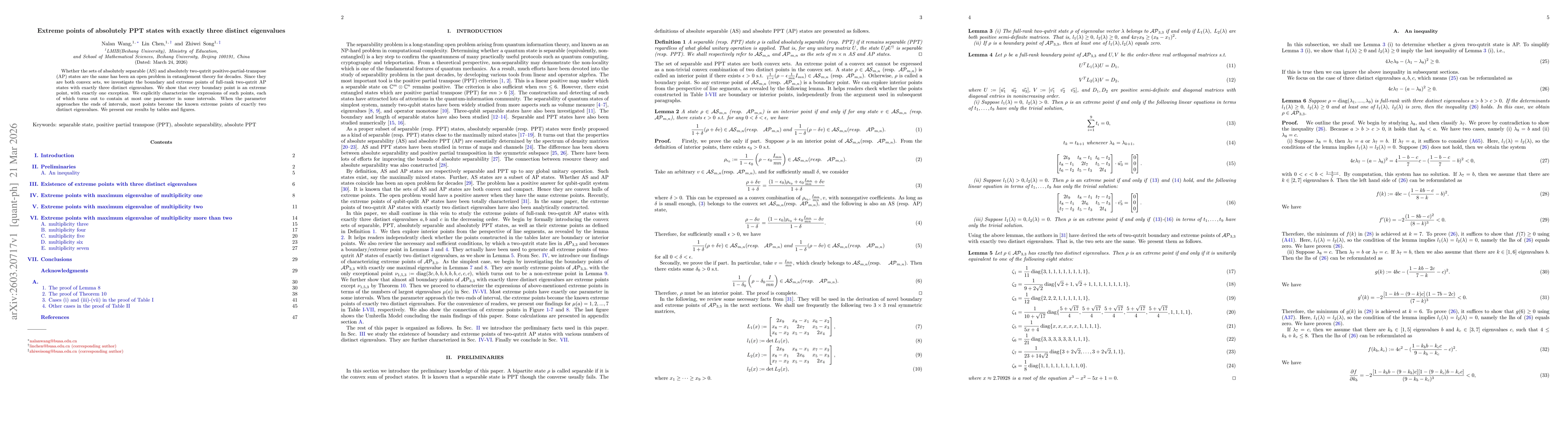 Thumbnail for Extreme points of absolutely PPT states with exactly three distinct eigenvalues