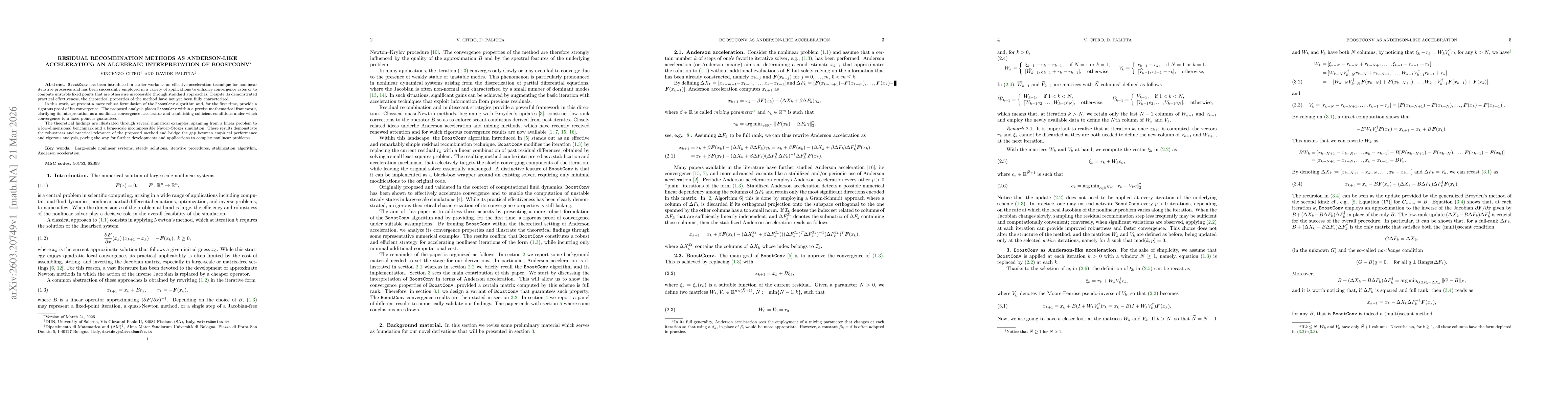 Thumbnail for Residual Recombination Methods as Anderson-like Acceleration: An Algebraic Interpretation of BoostConv