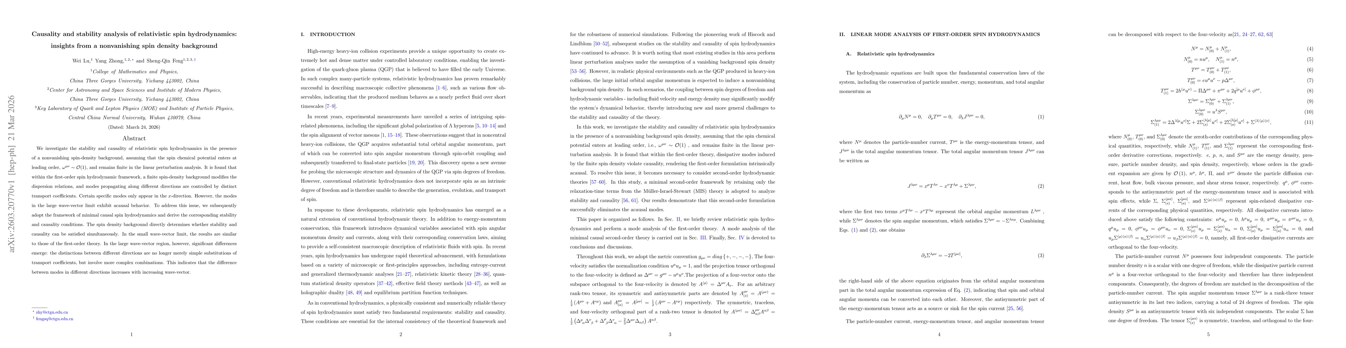 Thumbnail for Causality and stability analysis of relativistic spin hydrodynamics: insights from a nonvanishing spin density background