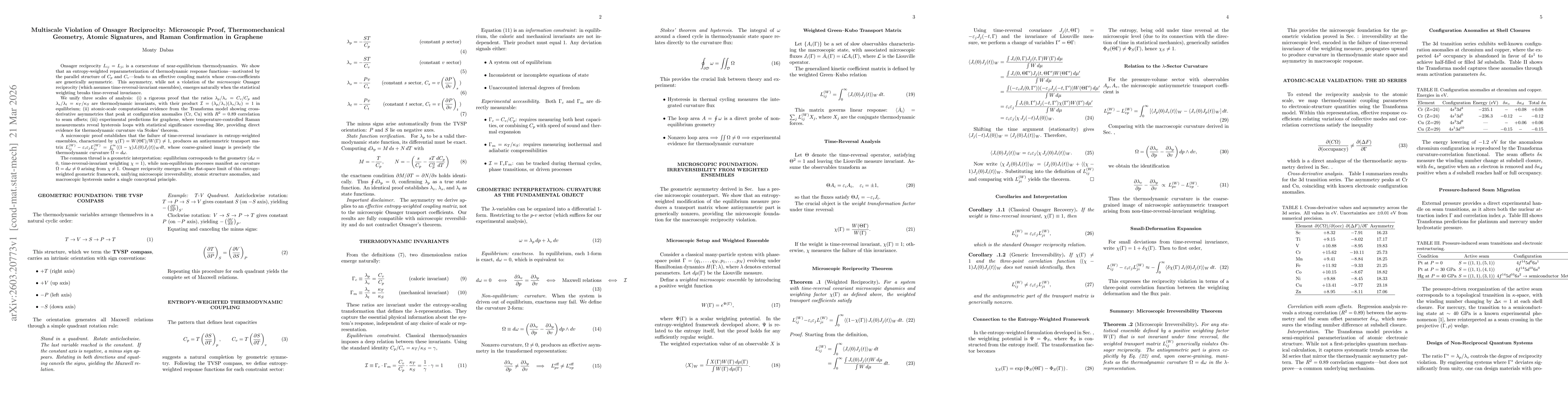 Thumbnail for Multiscale Violation of Onsager Reciprocity: Thermomechanical Proof, Atomic Evidence, and Graphene Predictions