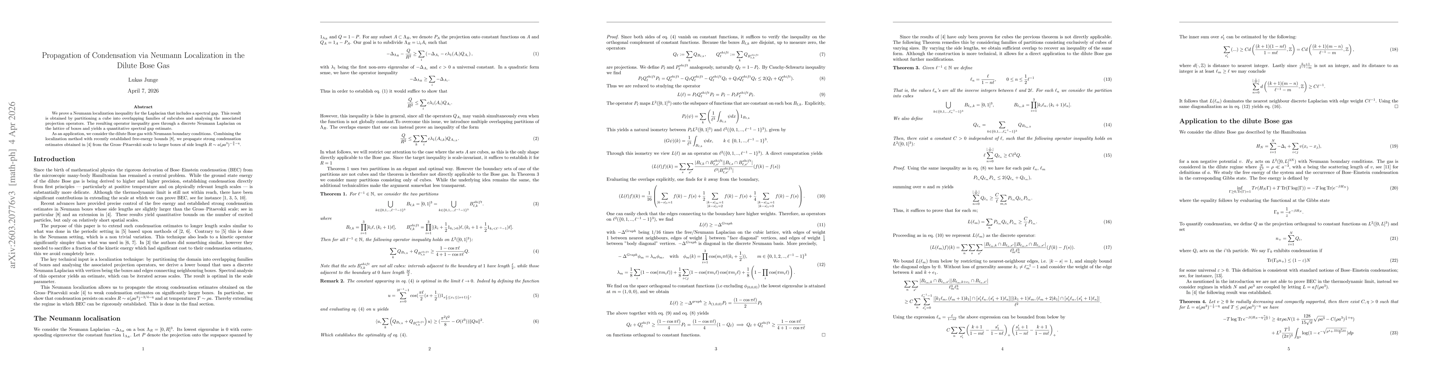 Thumbnail for Propagation of Condensation via Neumann Localization in the Dilute Bose Gas